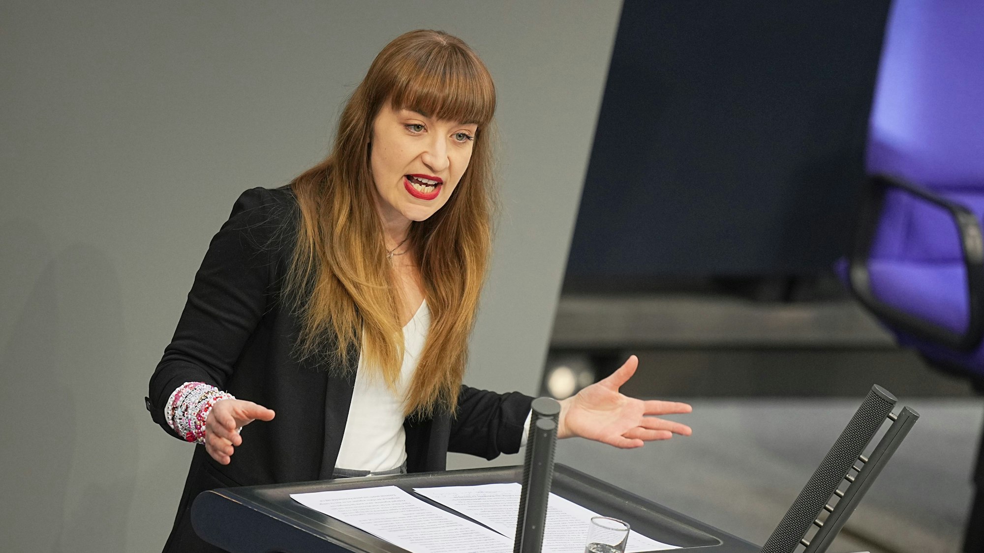 Ihre Rede ging viral: Heidi Reichinnek (Linke).