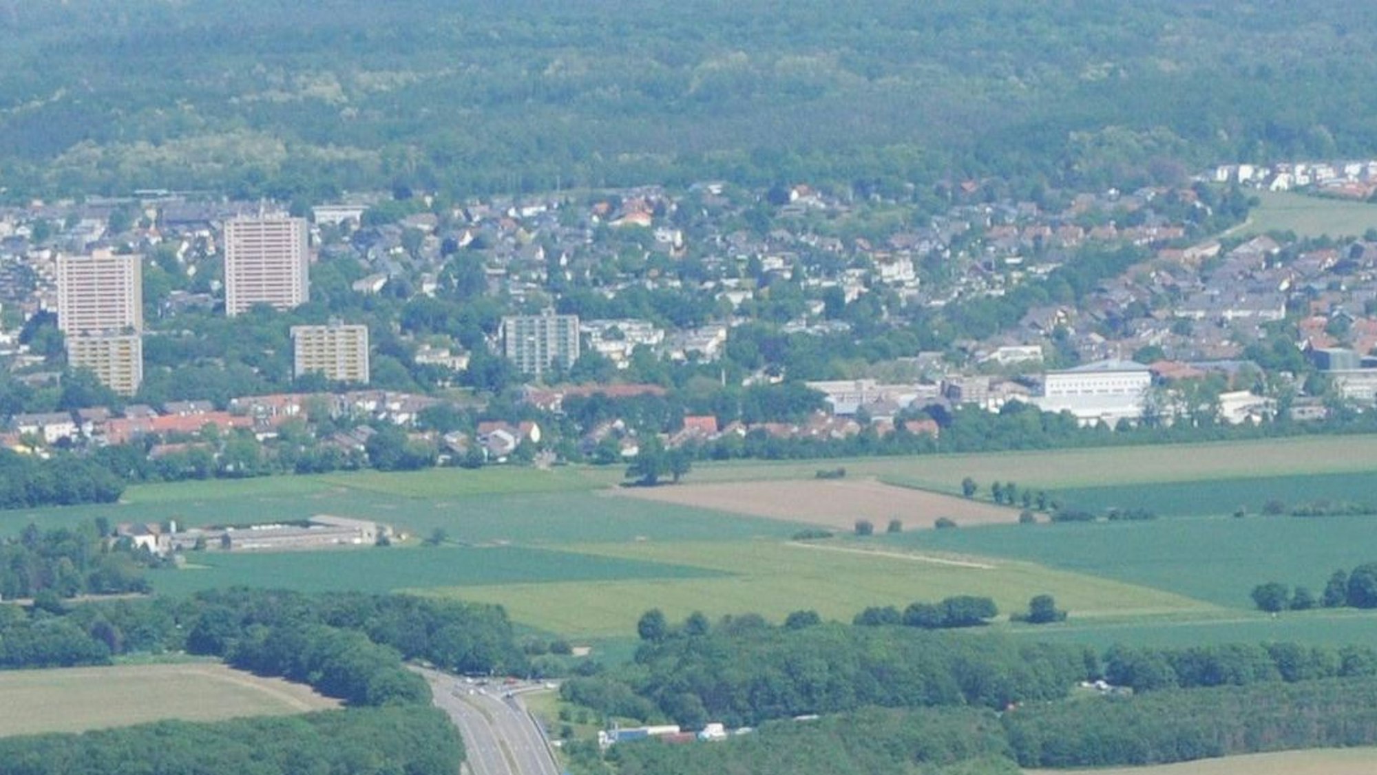 Eine Luftaufnahme des Erftstädter Stadtteils Liblar.