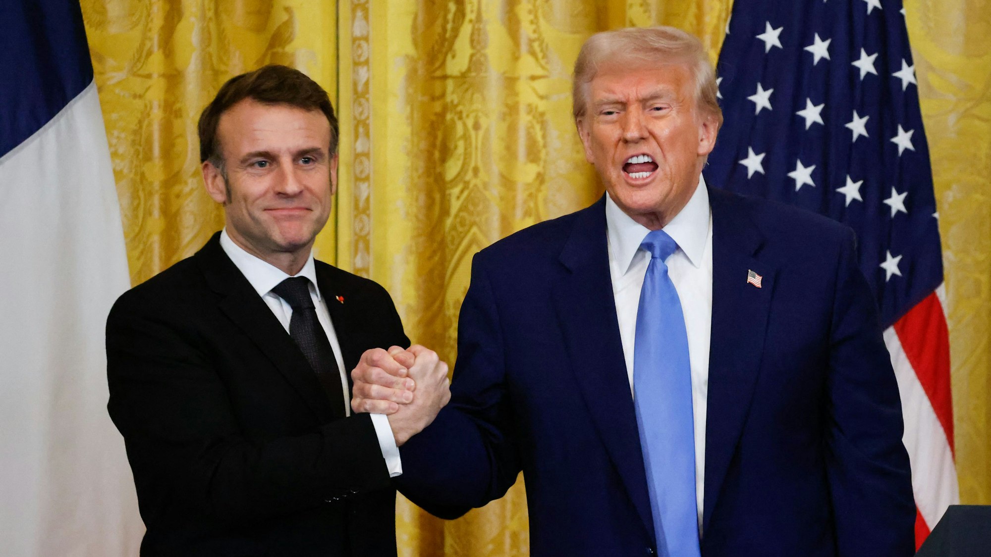 Emmanuel Macron und Donald Trump im Weißen Haus.