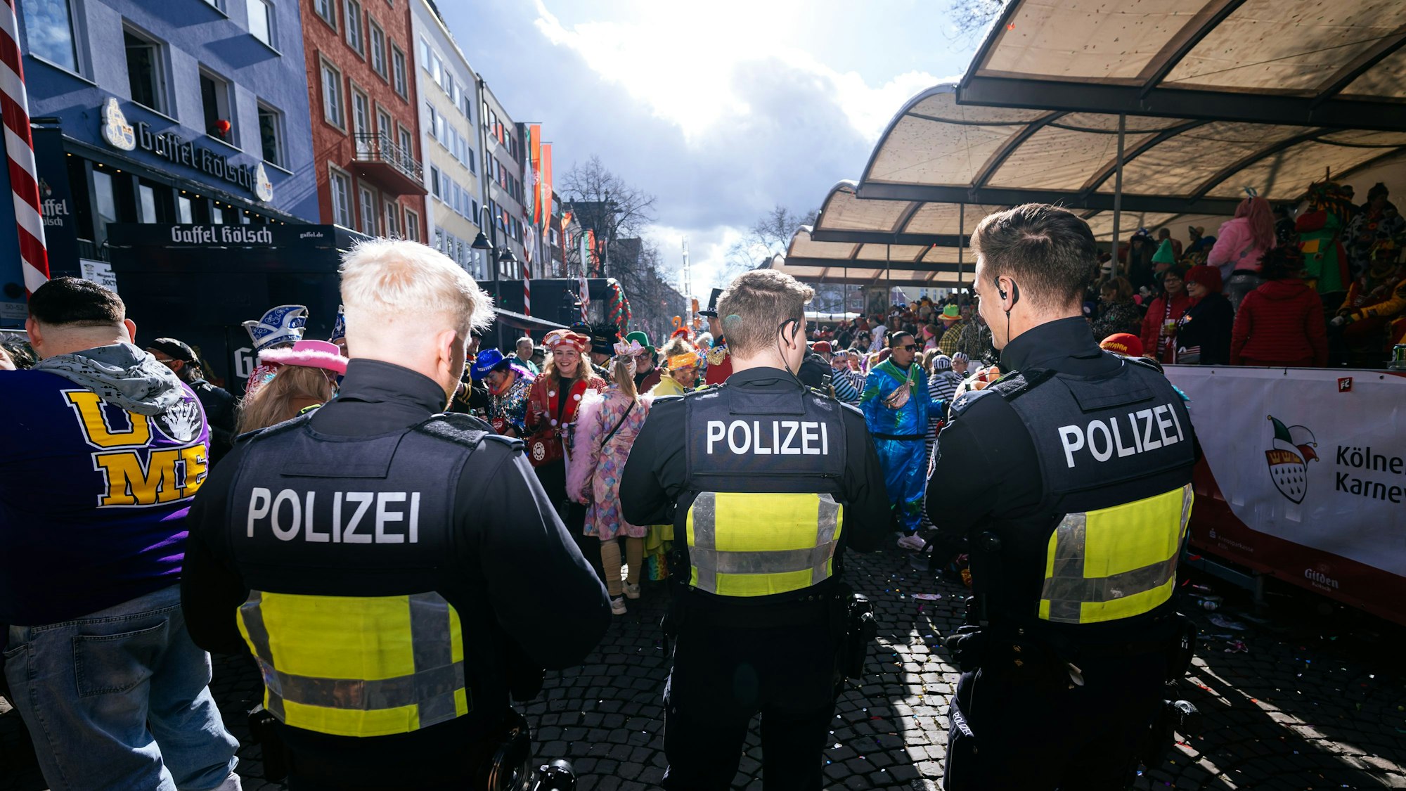 Die Polizei war am Donnerstag überall präsent.