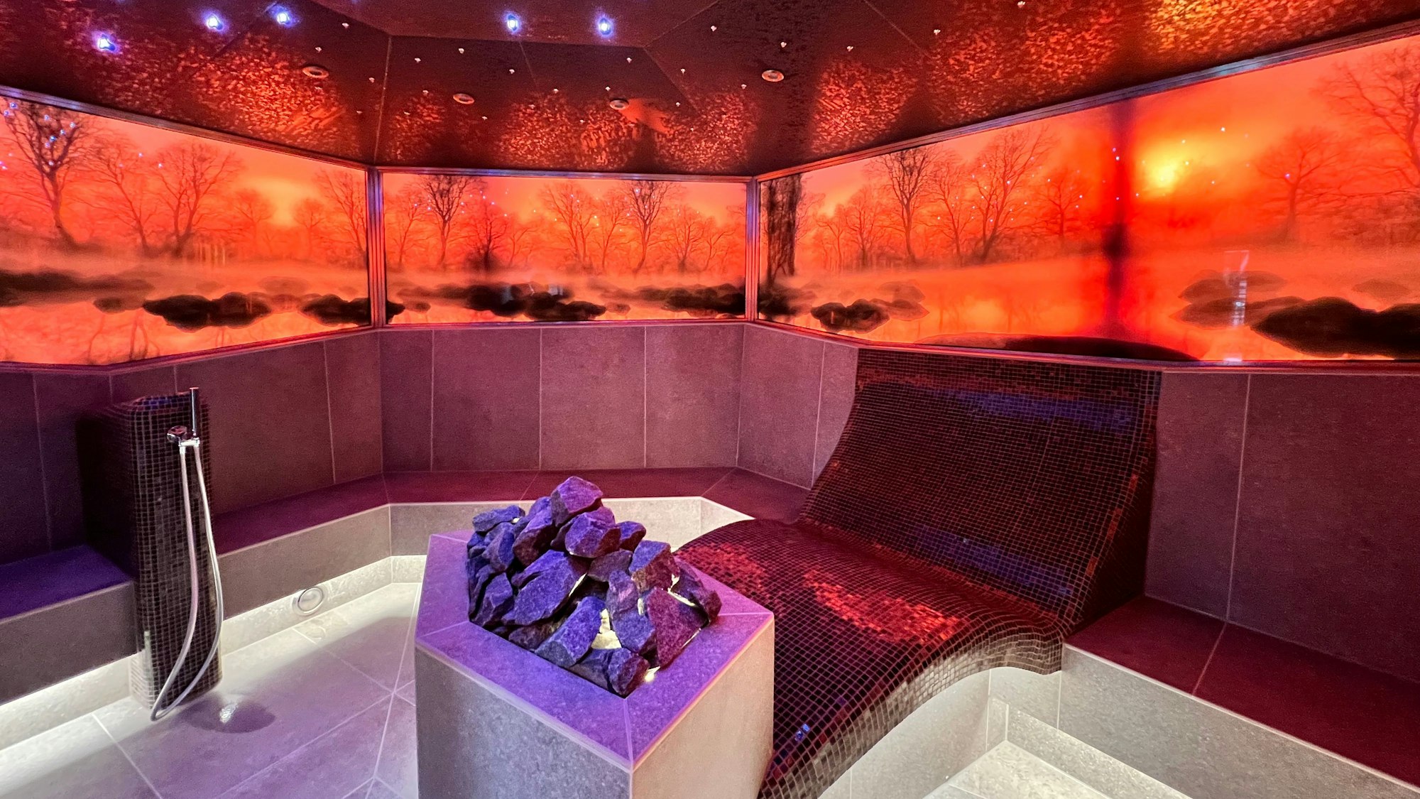 Blick in das Dampfbad.