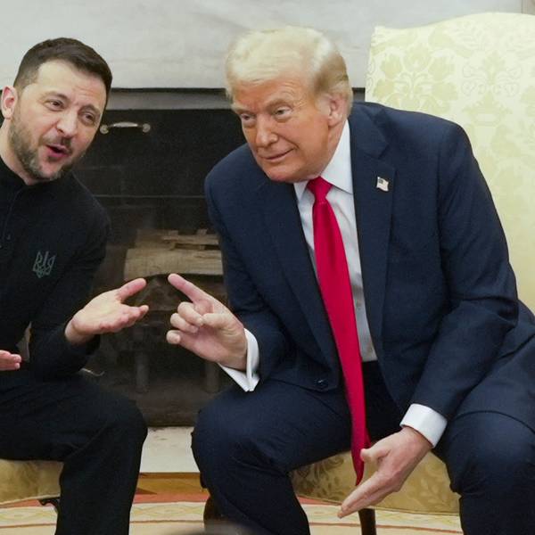 28.02.2025, USA, Washington: US-Präsident Donald Trump (r) trifft den ukrainischen Präsidenten Wolodymyr Selenskyj im Oval Office des Weißen Hauses. Foto: Mystyslav Chernov/AP/dpa +++ dpa-Bildfunk +++