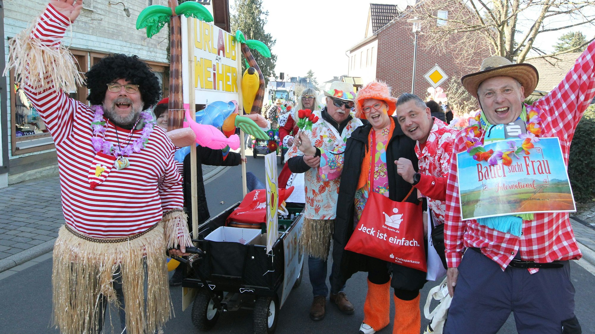 Der Männergesangsverein im Zug in Winterscheid.