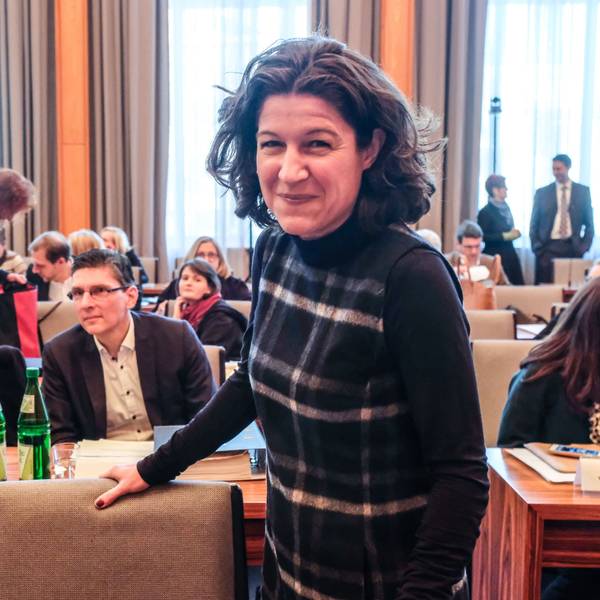 Kirsten Jahn (vorne) bei ihrer letzten Ratssitzung als Fraktionsvorsitzende der Grünen am 14. Februar 2019