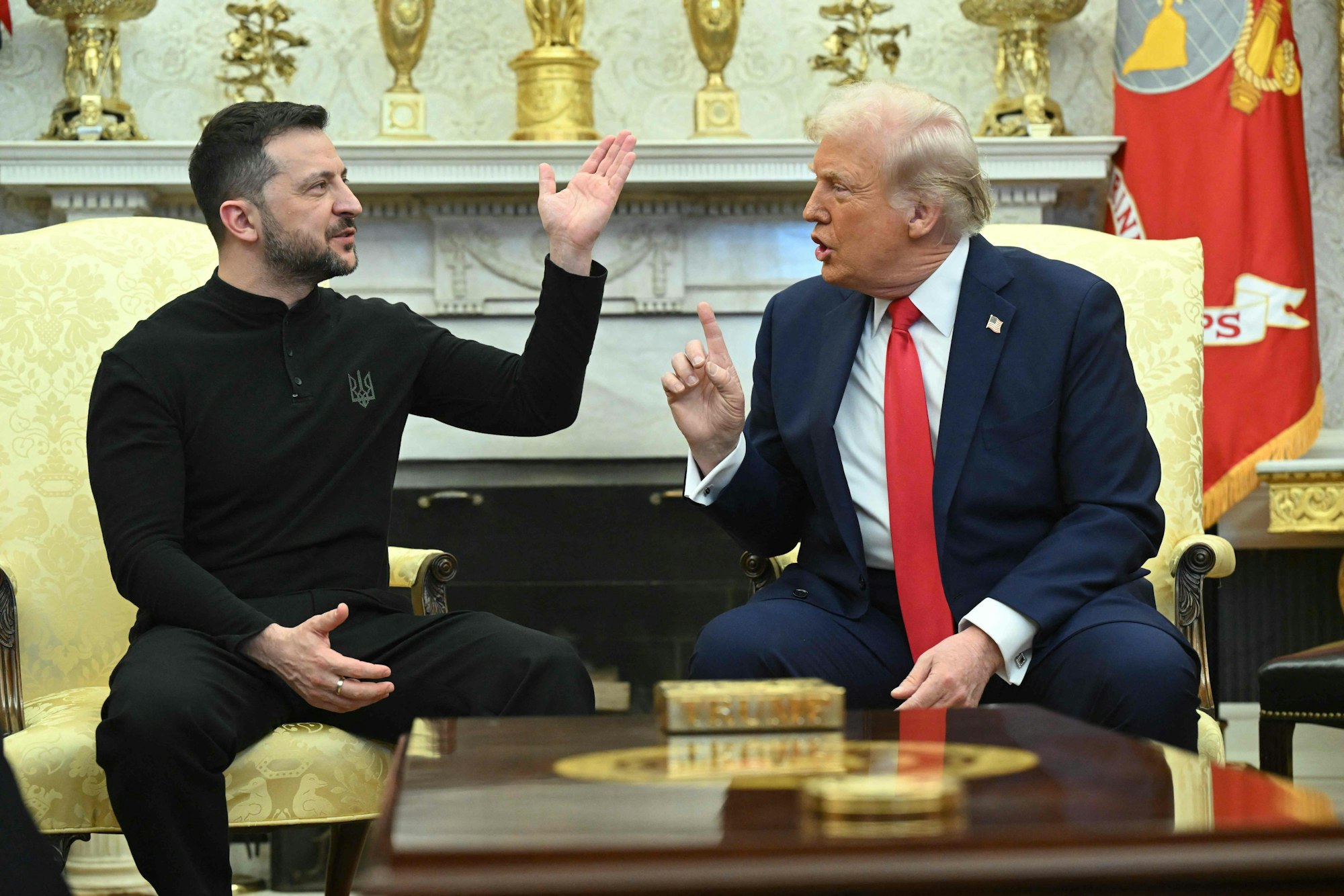 Das Foto zeigt den ukrainischen Präsidenten Wolodymyr Selenskyj und US-Präsident Donald Trump gerieten bei ihrem Treffen in der vergangenen Woche im Oval Office.