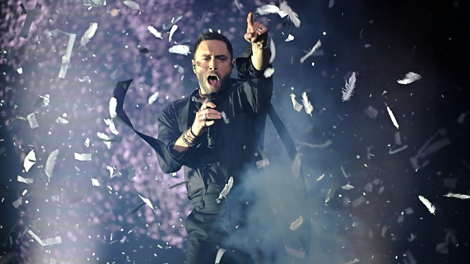 Måns Zelmerlöw auf der Bühne beim Melodifestivalen 2025.