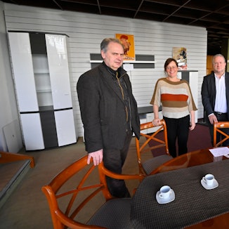 Peter Rothausen, Birgit Pfister, Andreas Rostalski und Markus Augsburger (von links) berichteten beim Termin in Mühlenseßmar.