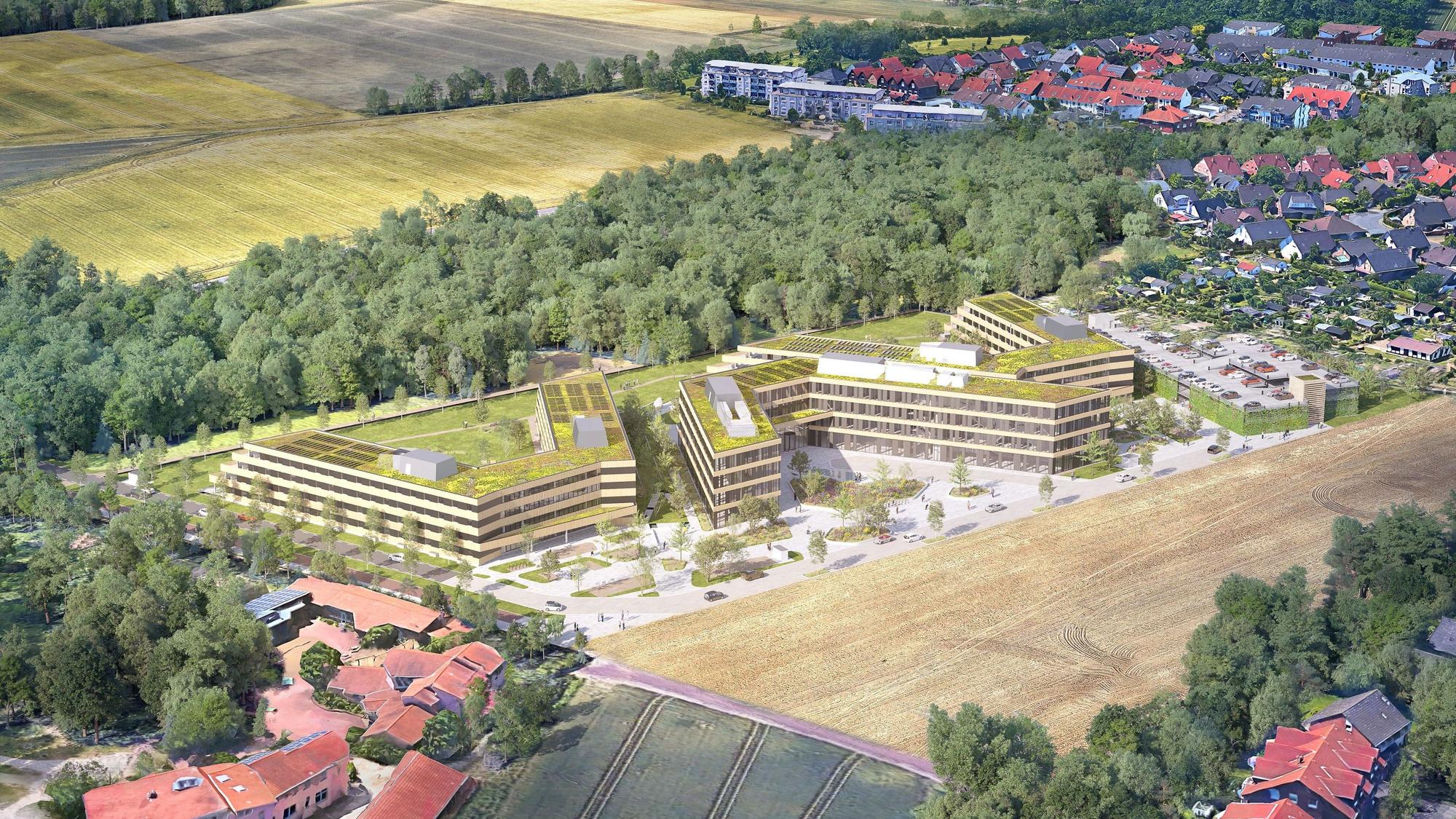 Zu sehen ist die Visualisierung eines Campus.