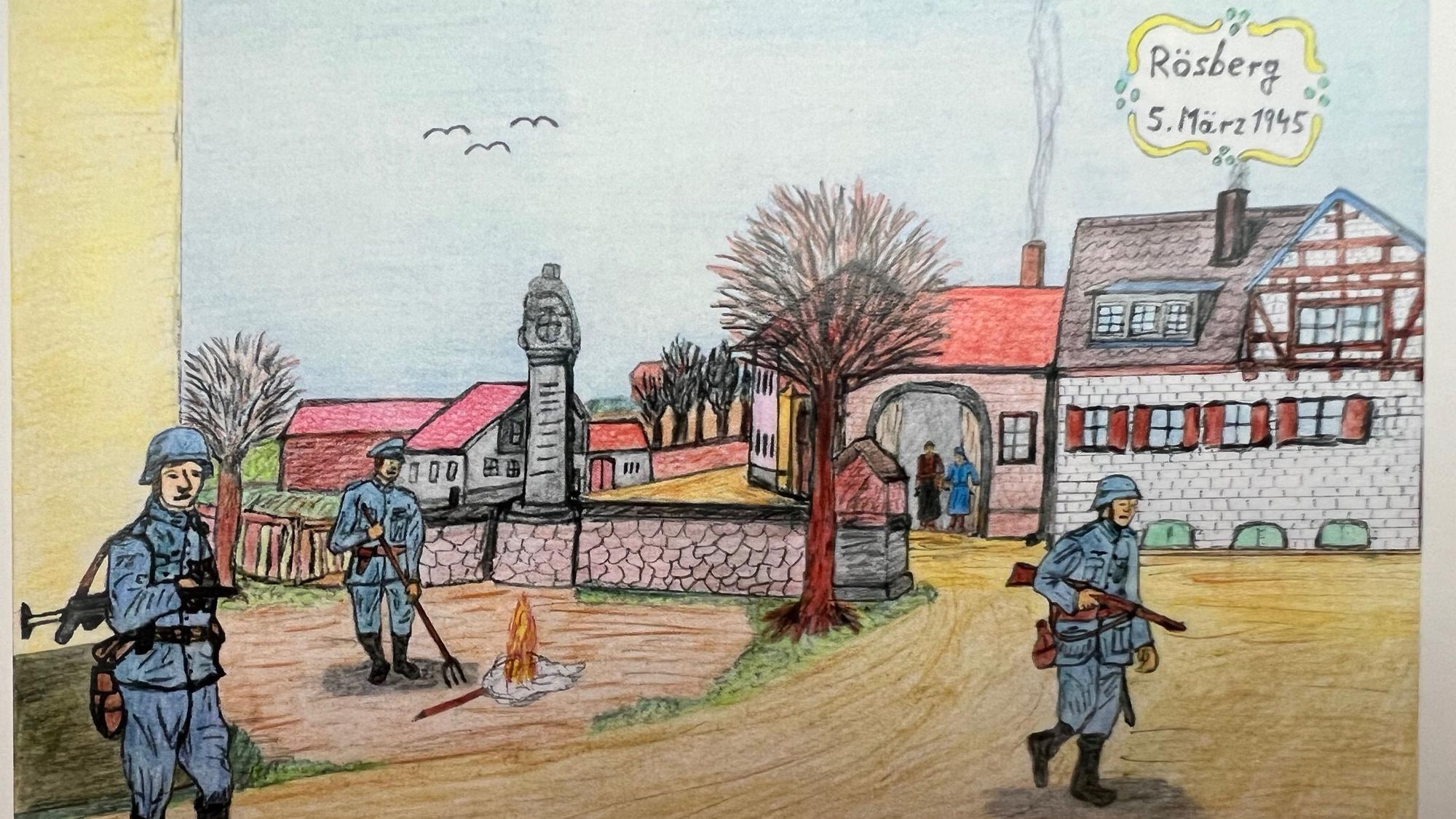 Eine Kriegszeichnung von Wilhelm Hermann.