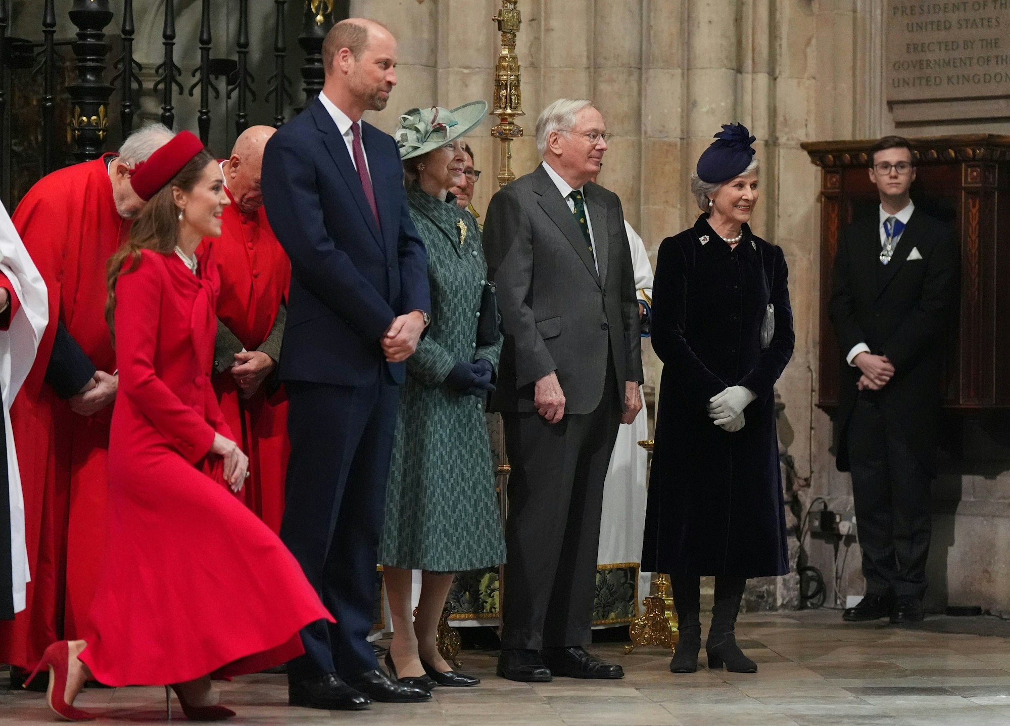 Prinz William und Prinzessin Kate, Anne, Princess Royal, sowie Richard und Birgitte, Herzog und Herzogin von Gloucester (l-r), nehmen an der jährlichen Feier zum Commonwealth Day in der Westminster Abbey in London teil.