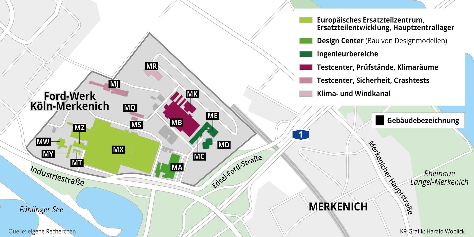 Lageplan der Ford-Werke in Köln-Merkenich
