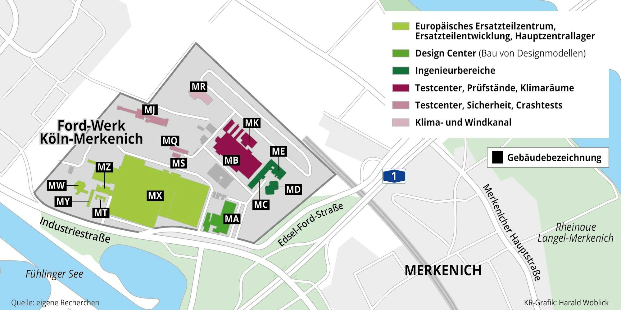 Lageplan der Ford-Werke in Köln-Merkenich