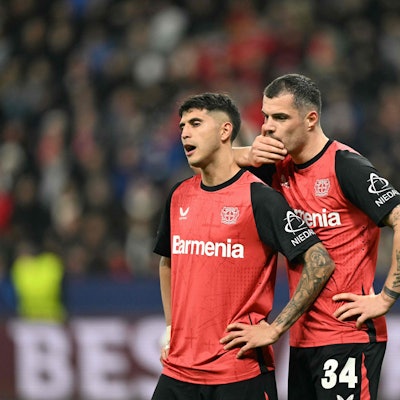 Leverkusener Enttäuschung: Exequiel Palacios (L) und Granit Xhaka.