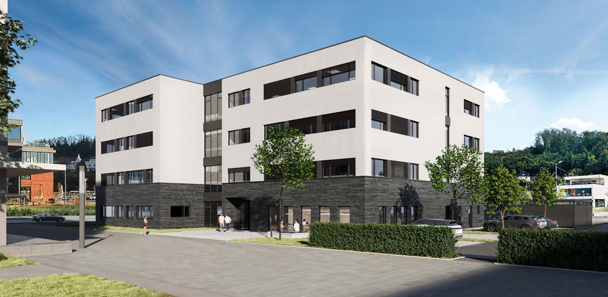 Eine Ansicht auf Agewis III vom Gummersbacher Stadtgarten aus, links die Halle 51.