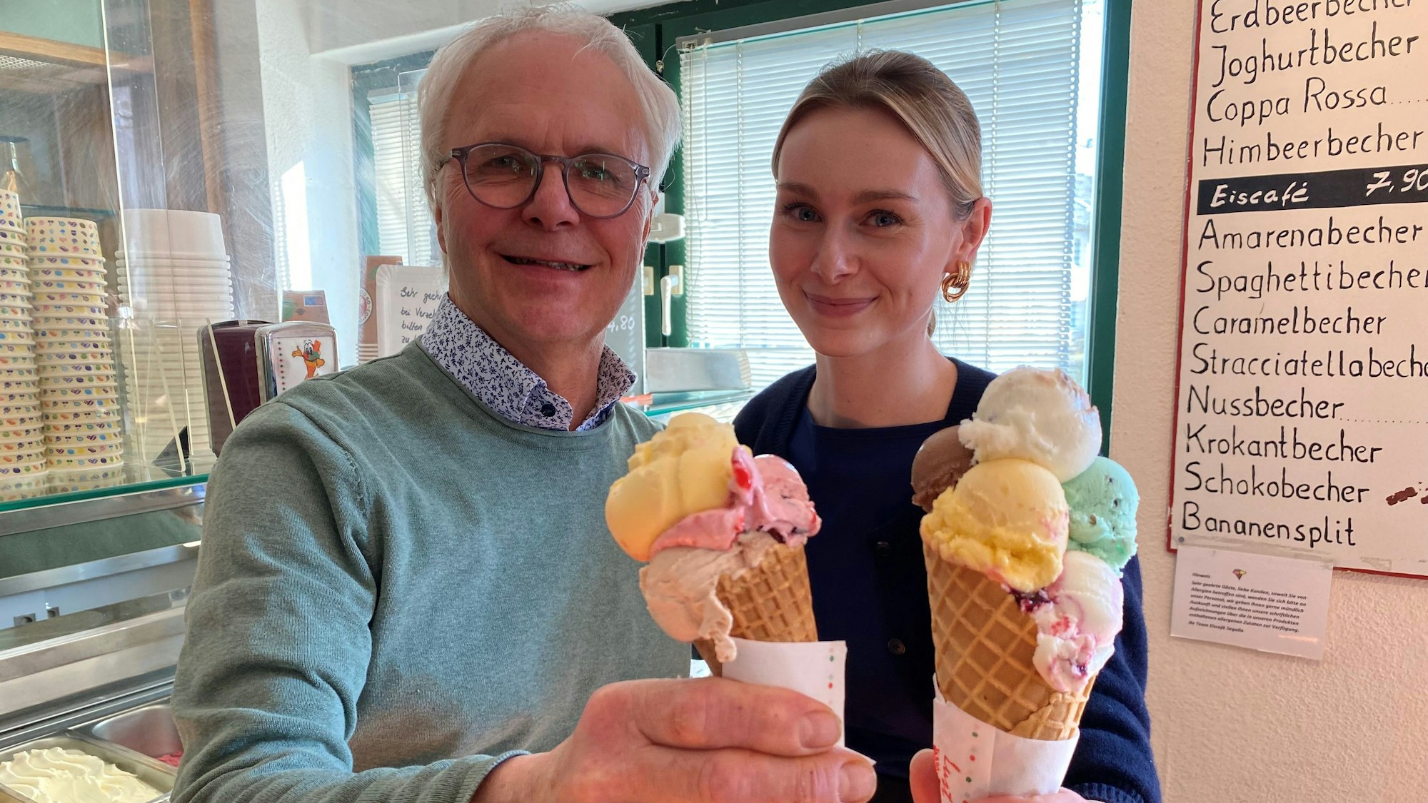 Im Eiscafé Segalla in Brühl-Vochem setzt man auf eine Mischung aus neuen Kreationen und Klassikern.