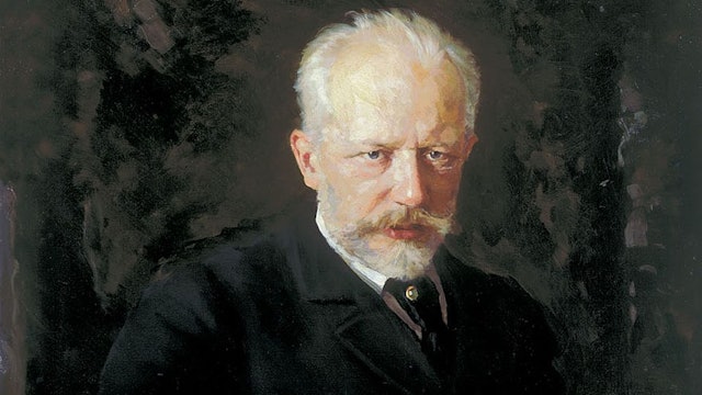 Ein Gemälde zeigt den russischen Komponisten Pjotr Iljitsch Tschaikowsky.