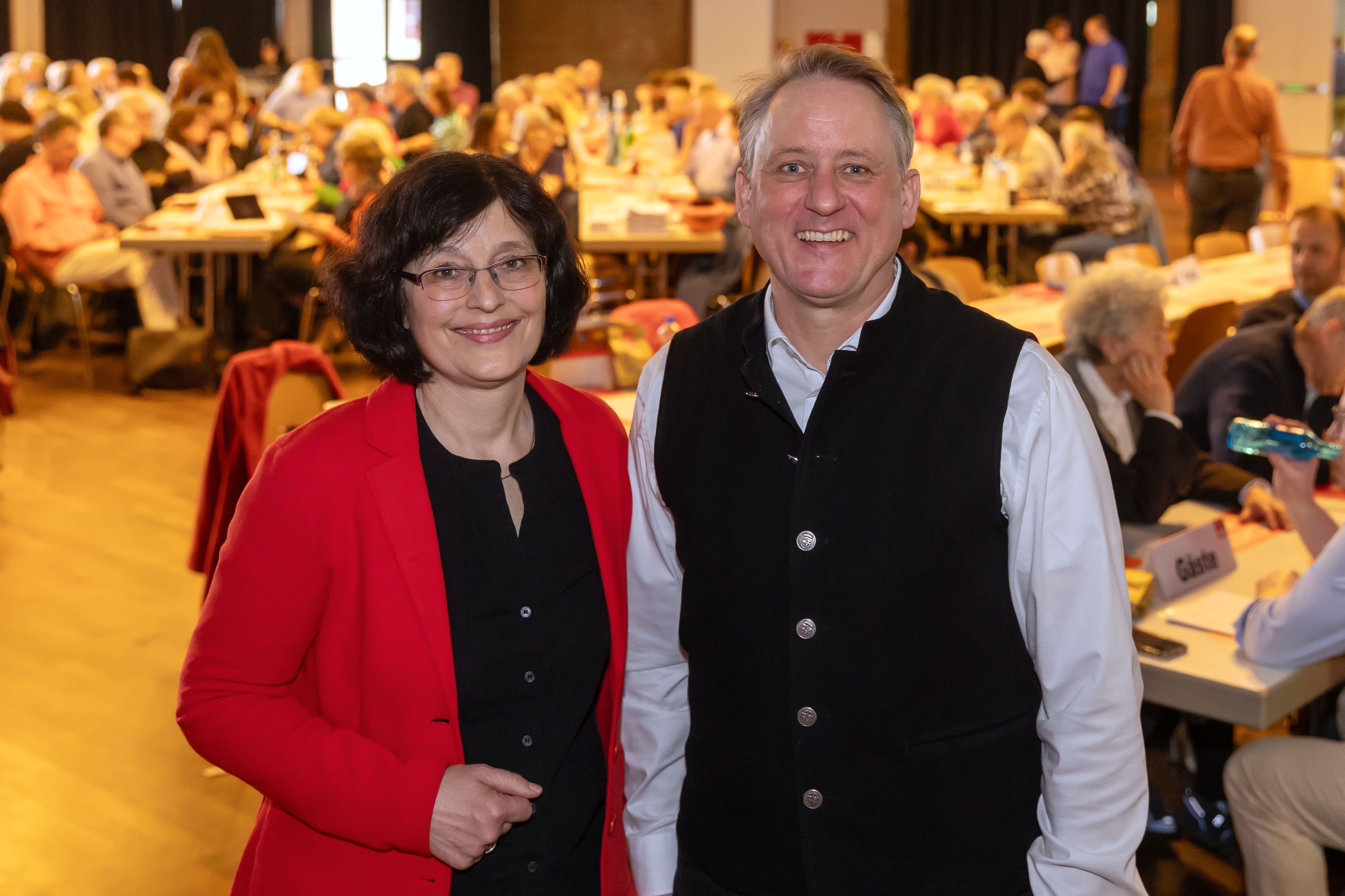 Die SPD-Doppelspitze Andre Schirmer und Claudia Walther.