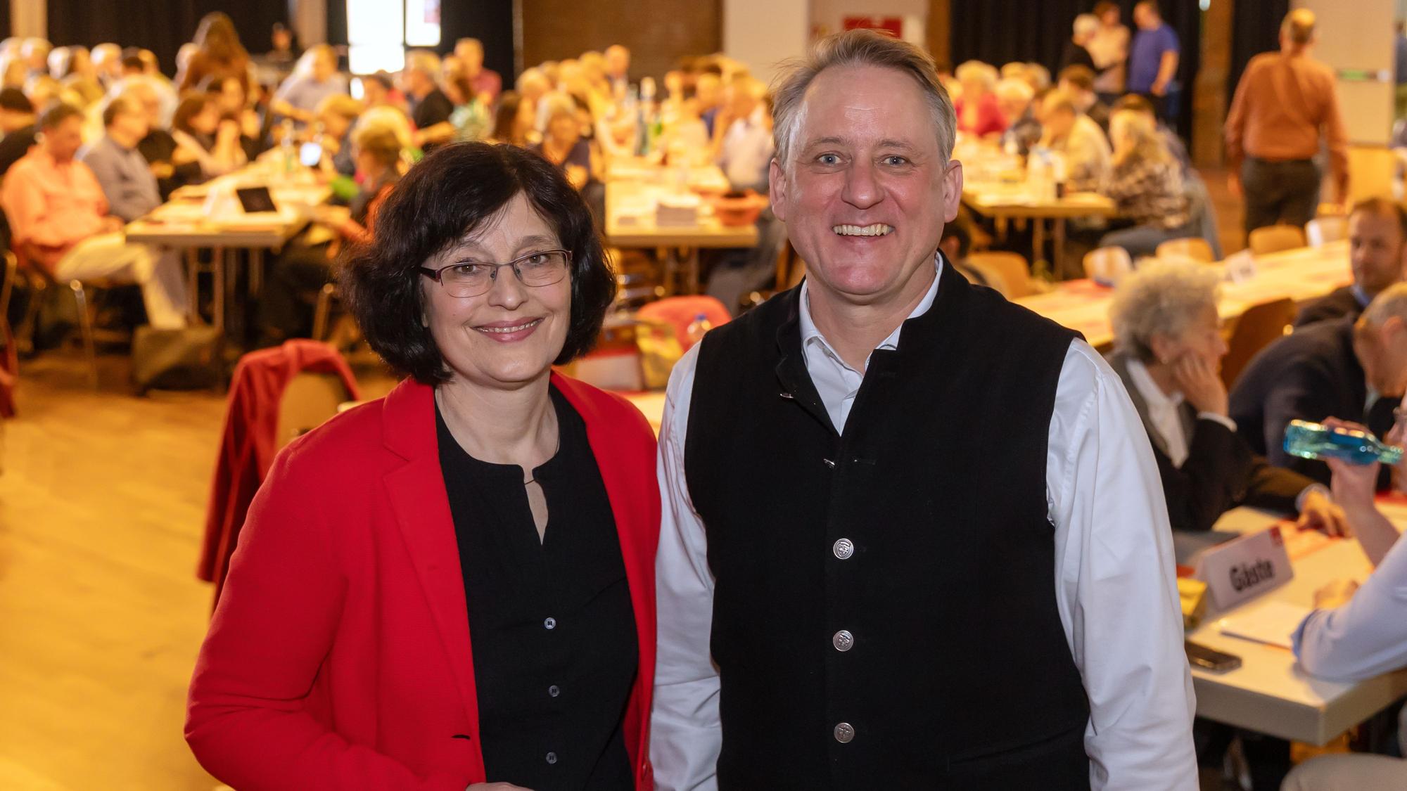 Die SPD-Doppelspitze Andre Schirmer und Claudia Walther.