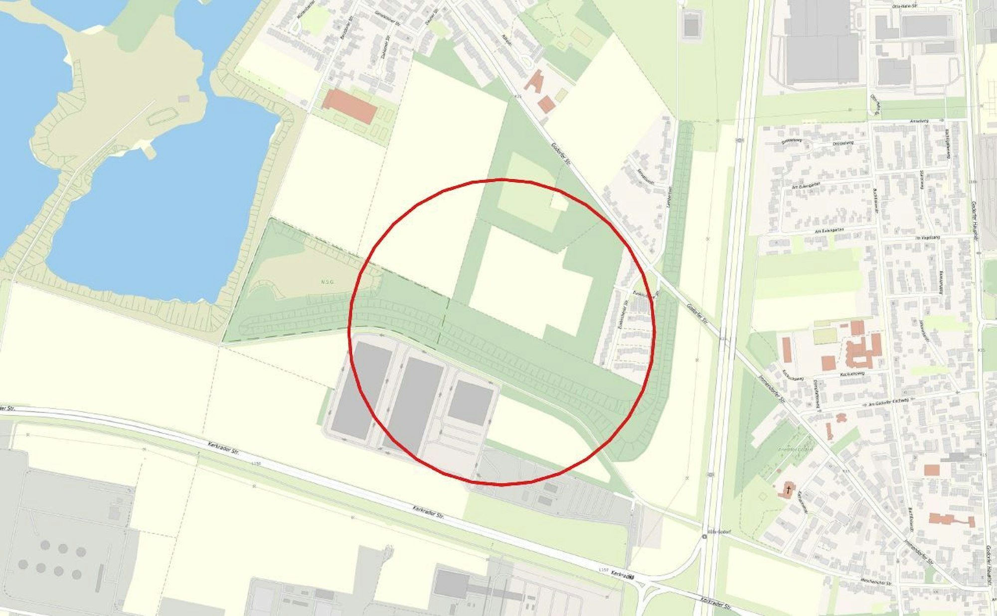 Der Bereich der Evakuierung