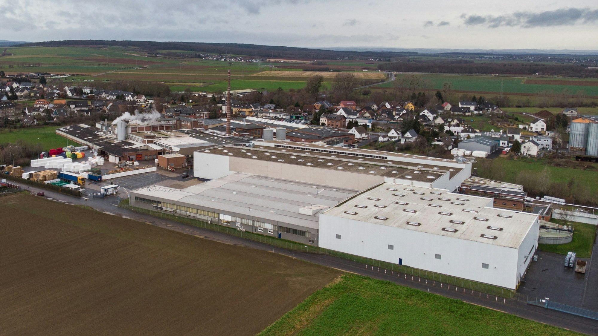 Das Luftbild zeigt das Fasana-Werk von oben.
