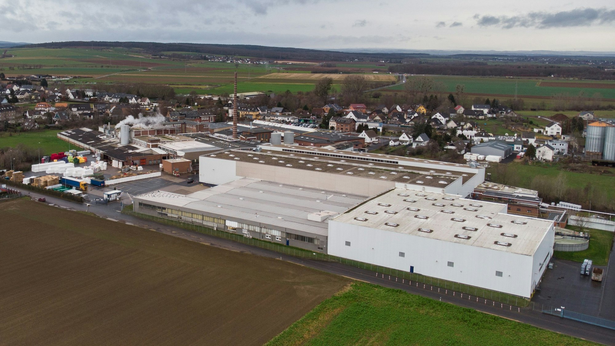 Das Luftbild zeigt das Fasana-Werk von oben.