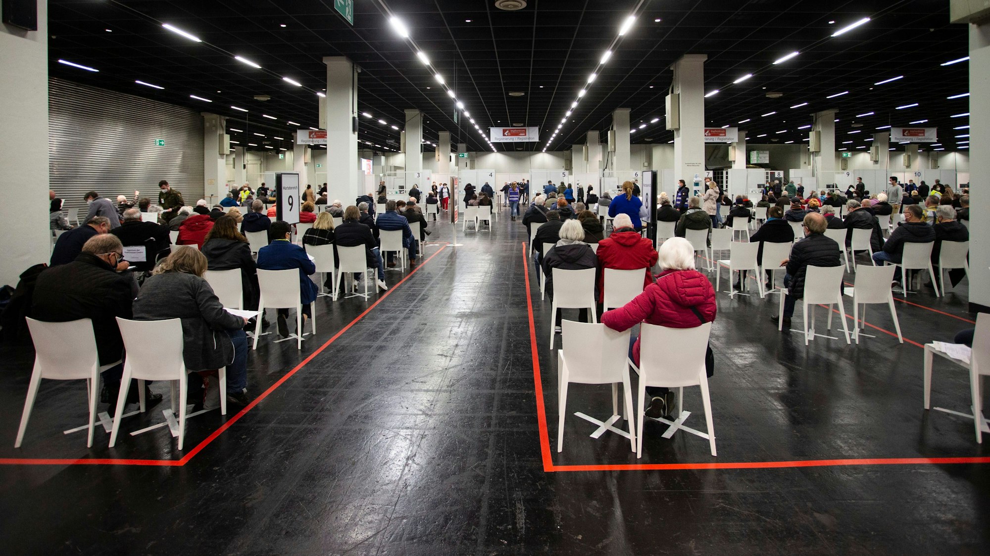 Das Impfzentrum der Stadt Köln in der Kölnmesse.