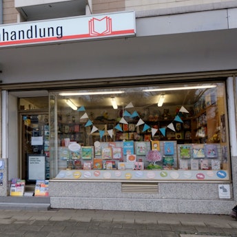 Die Klarenbach-Buchhandlung von außen.
