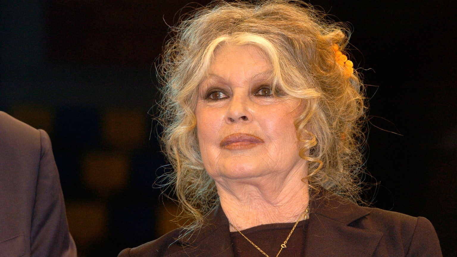 Die Schauspielerin Brigitte Bardot schaut bei einem Fototermin.