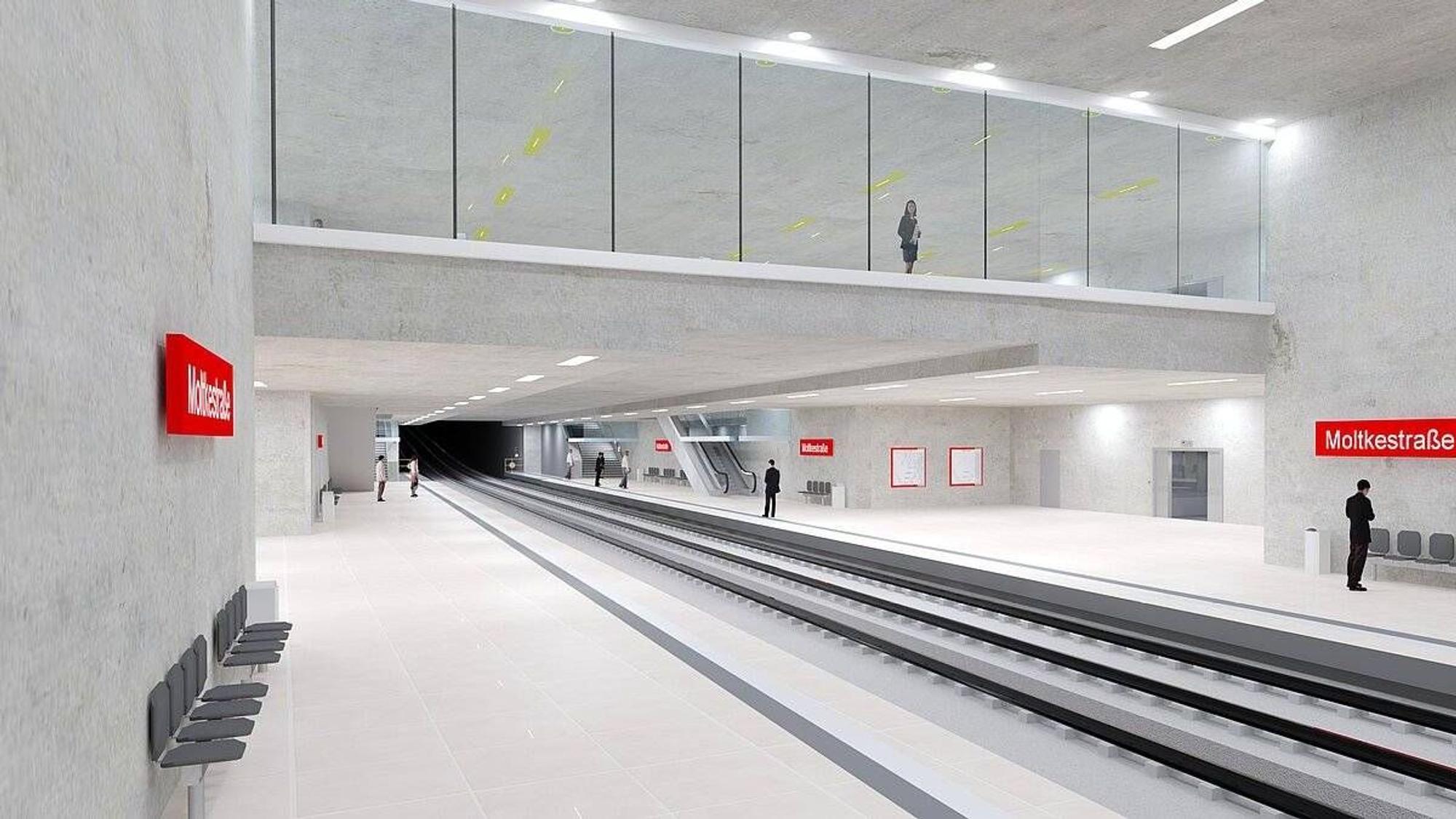 Visualisierung der Ost-West-Achse, Haltestelle Moltkestraße