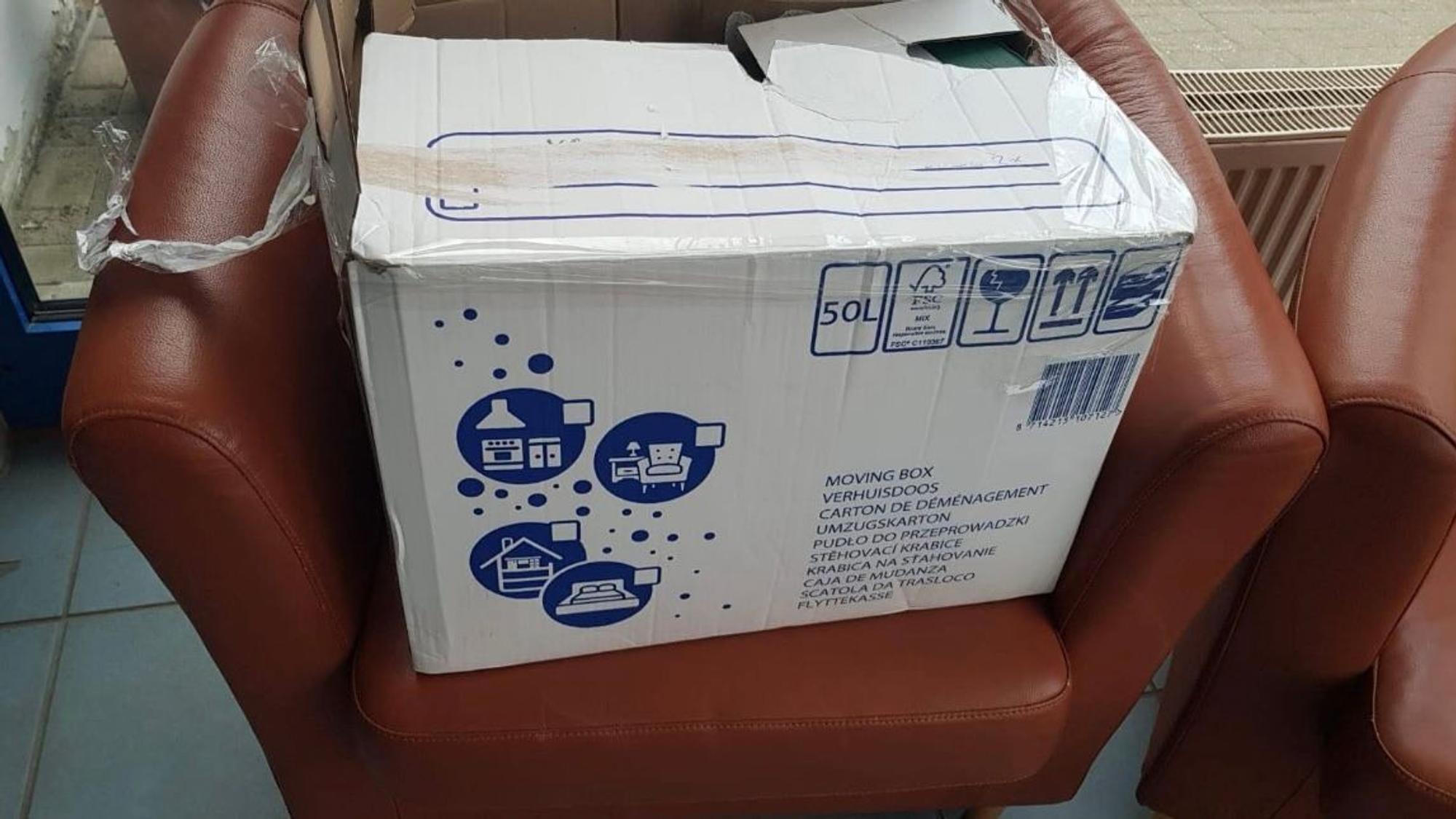 In diesem Karton wurde Flower ausgesetzt.