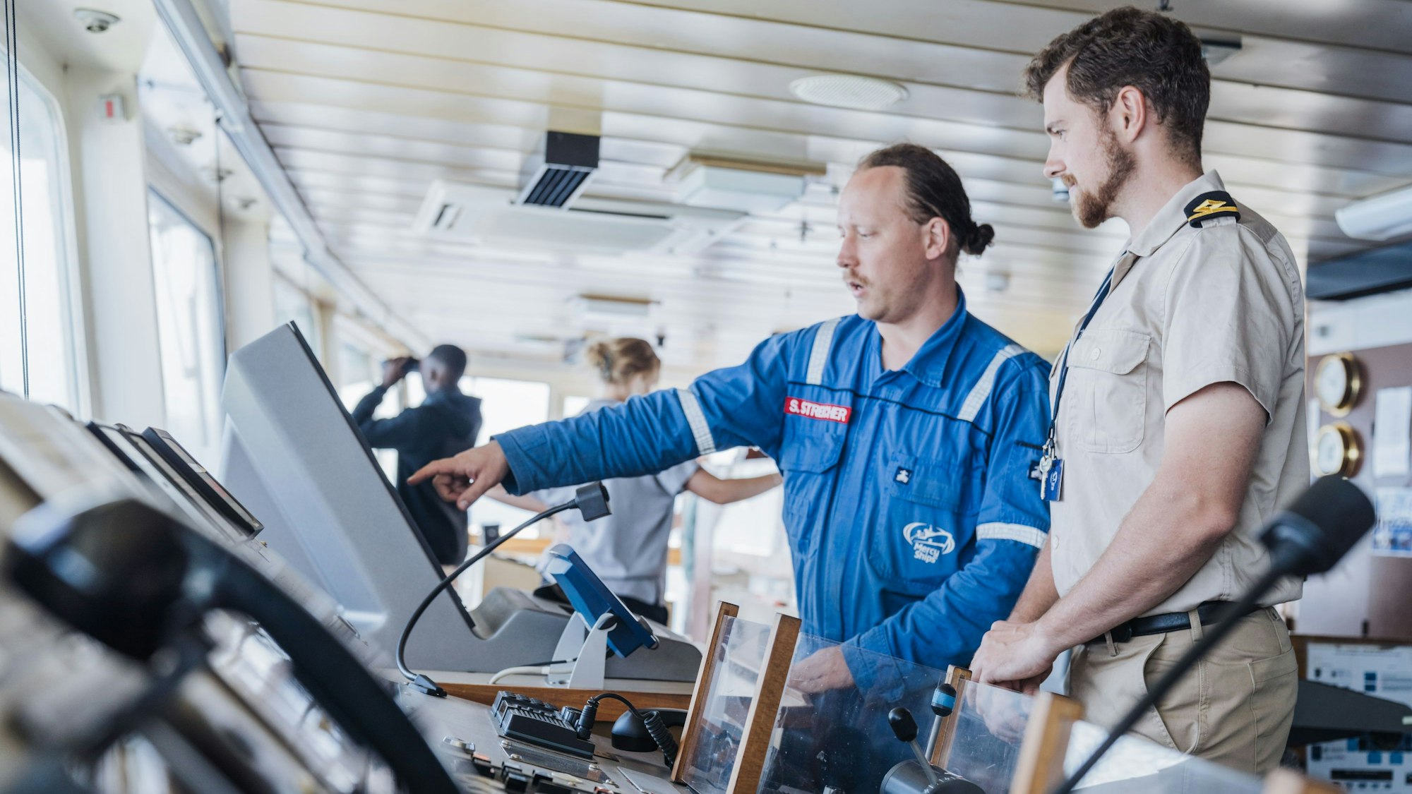 Sebastian Streicher bei seiner Arbeit auf dem Schiff.