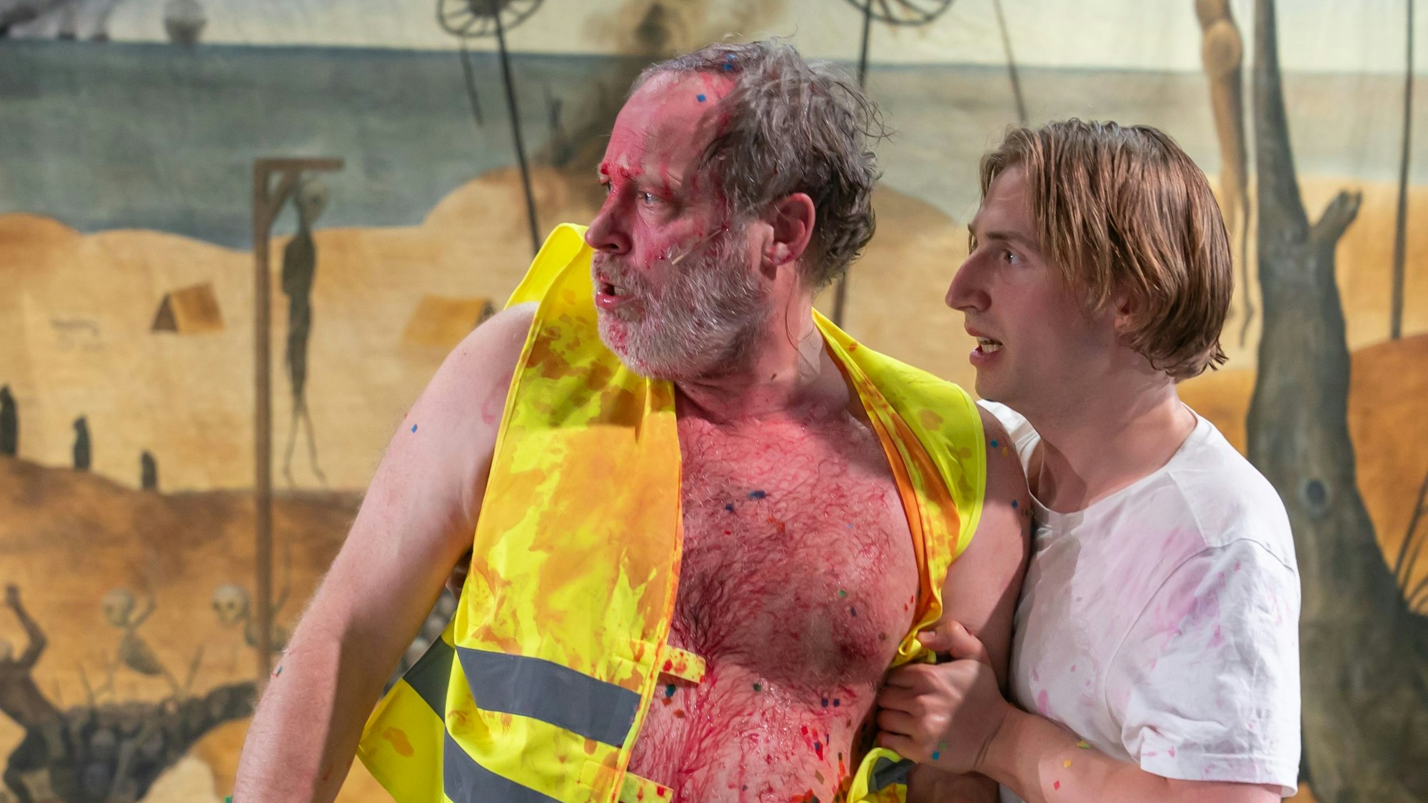 EISENFAUST
Ein Stück deutsche Freiheit
nach Goethe
Regie: Jan Bonny
Regie: Jan Bonny
Bühne: Alex Wissel
Kostüme: Ulrike Scharfschwerdt
Musik/Sound: Lucas Croon, Timo Hein, Nikolai Szymanski
Licht: Jan Steinfatt
Live-Video: Nazgol Emami
Dramaturgie: Jan Stephan Schmieding
Foto: Krafft Angerer