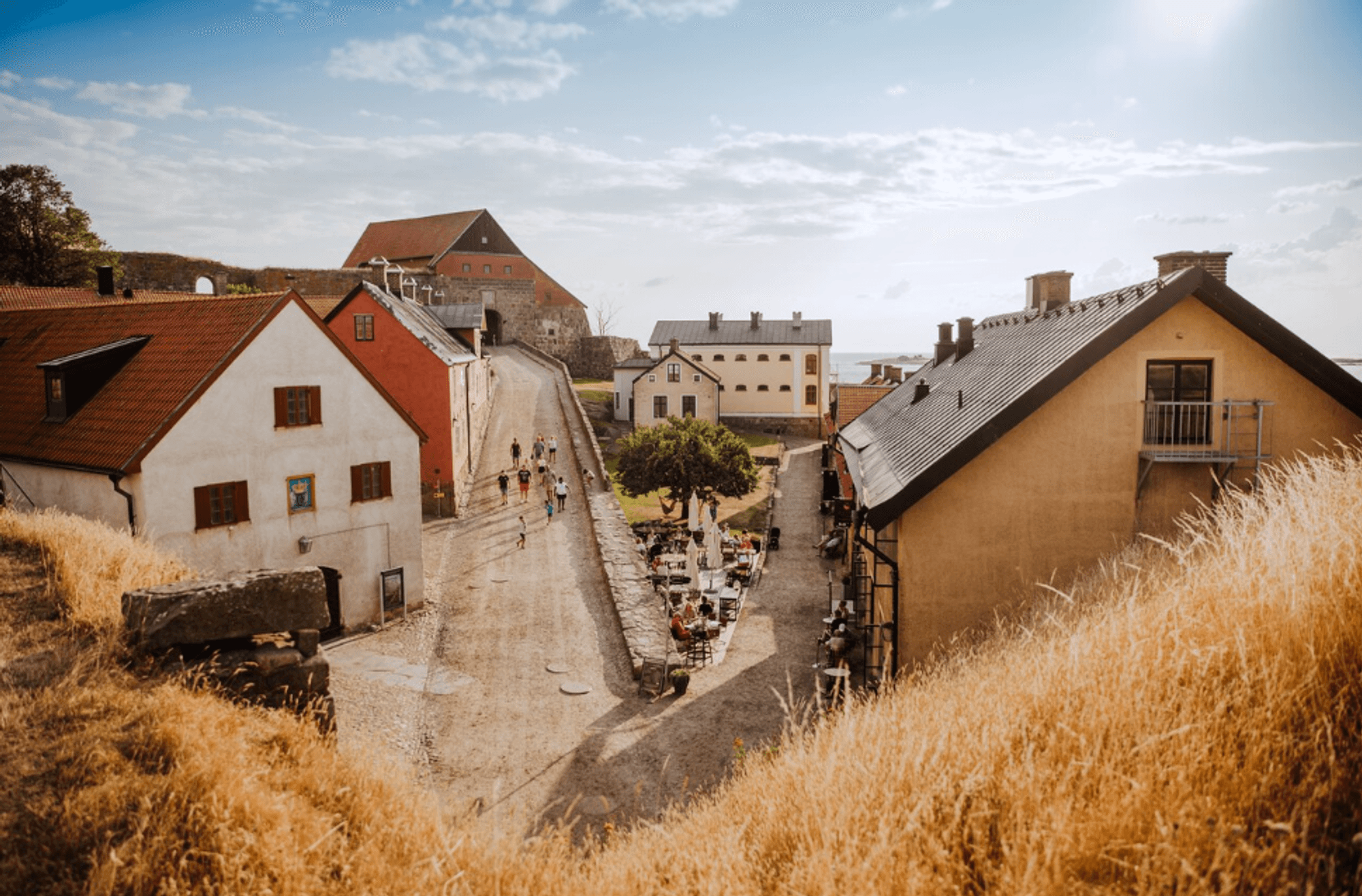 Bild einer Festung, dem Wahrzeichen von Varberg.