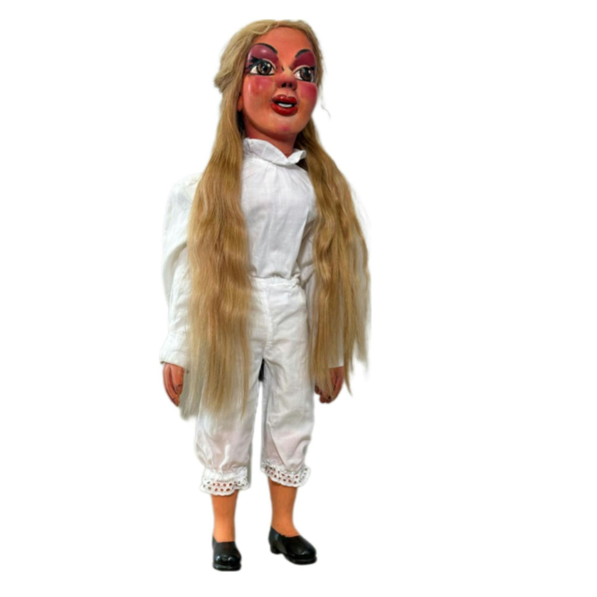 So sieht die Puppe aus, der das Hochzeitskleid an den Leib geschneidert werden soll.