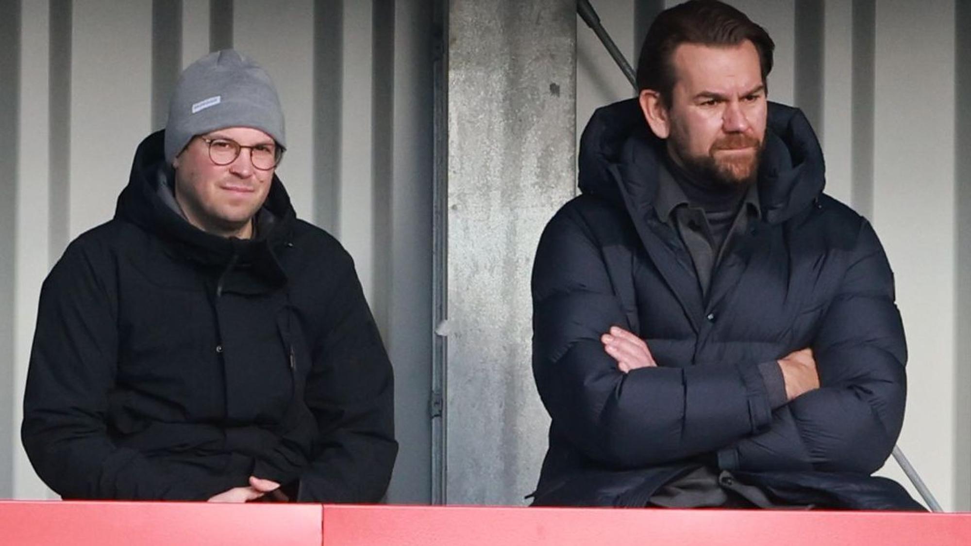 Testspiel im Franz-Kremer-Stadion, 1. FC Köln vs. Alemannia Aachen, von links: Martin Schulz, Thomas Kessler (1. FC Köln), 26.11.2024, Bild: Herbert Bucco
