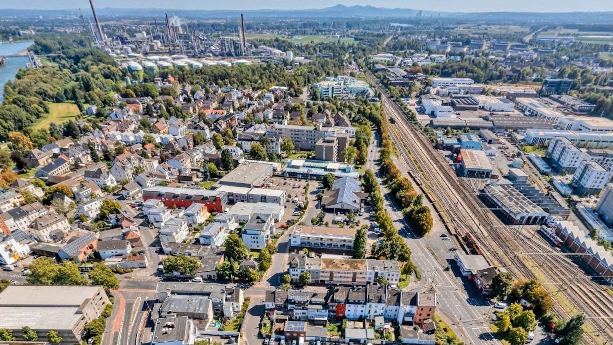 Das Foto zeigt einen Blick auf Teile Wesselings