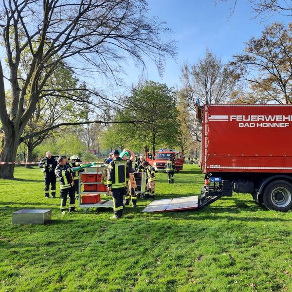 Erneut ist am Samstagmorgen, 12. April, in Bad Honnef auf der Grafenwerth ABC-Alarm ausgelöst worden: Wieder wurde Chlorgas festgestellt.