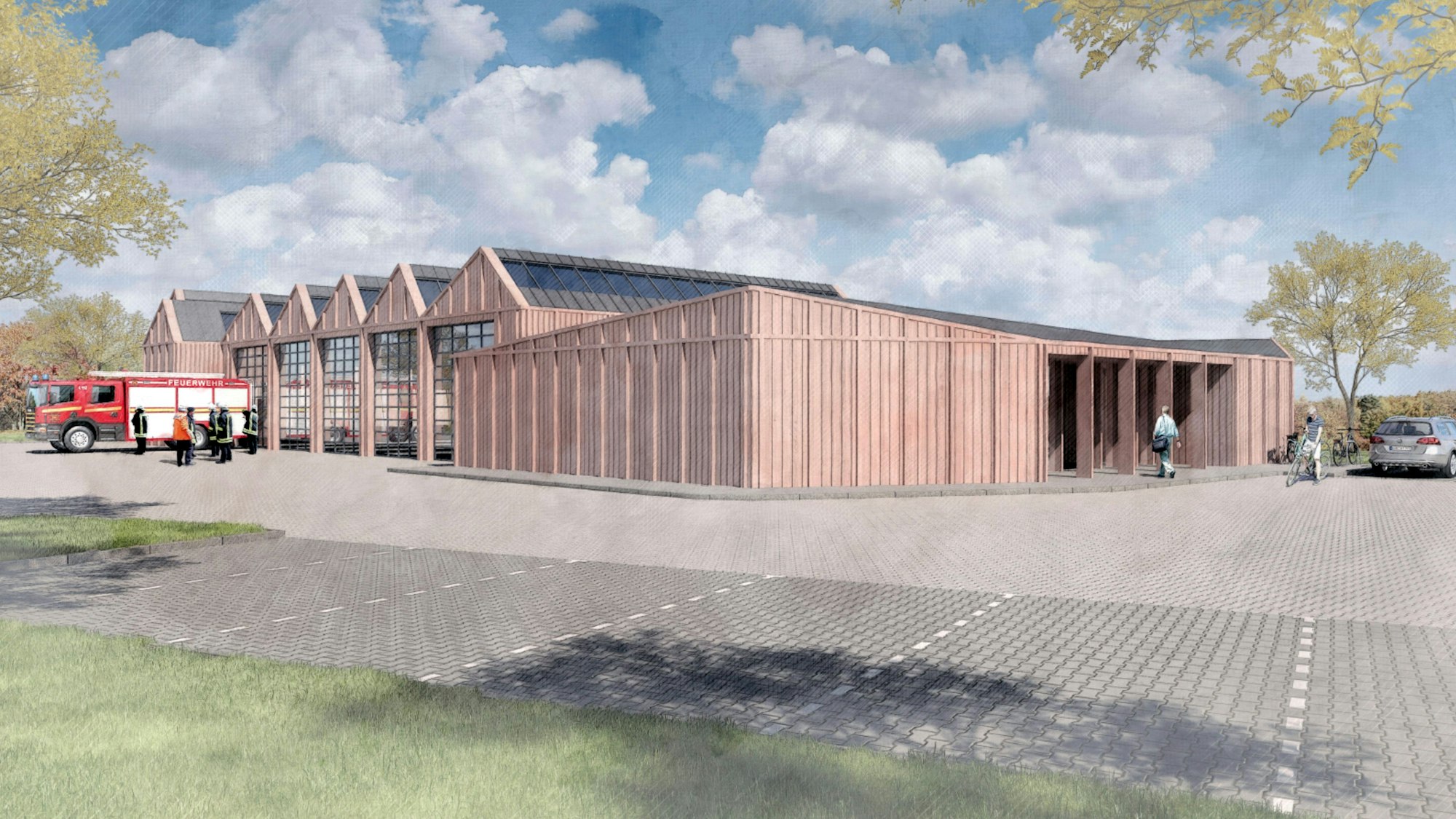 Außenansicht des geplanten Gerätehauses in Bernberg.