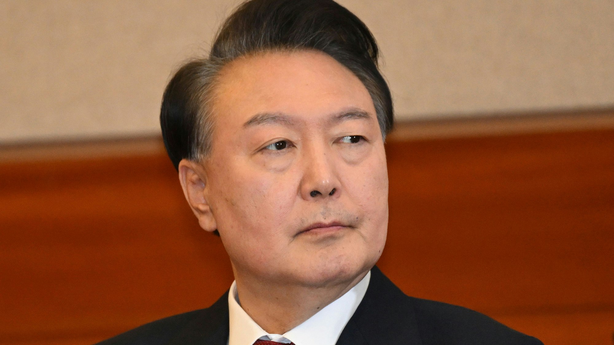 Yoon Suk Yeol nimmt an einer Anhörung zu seinem Amtsenthebungsverfahren im Verfassungsgericht teil.