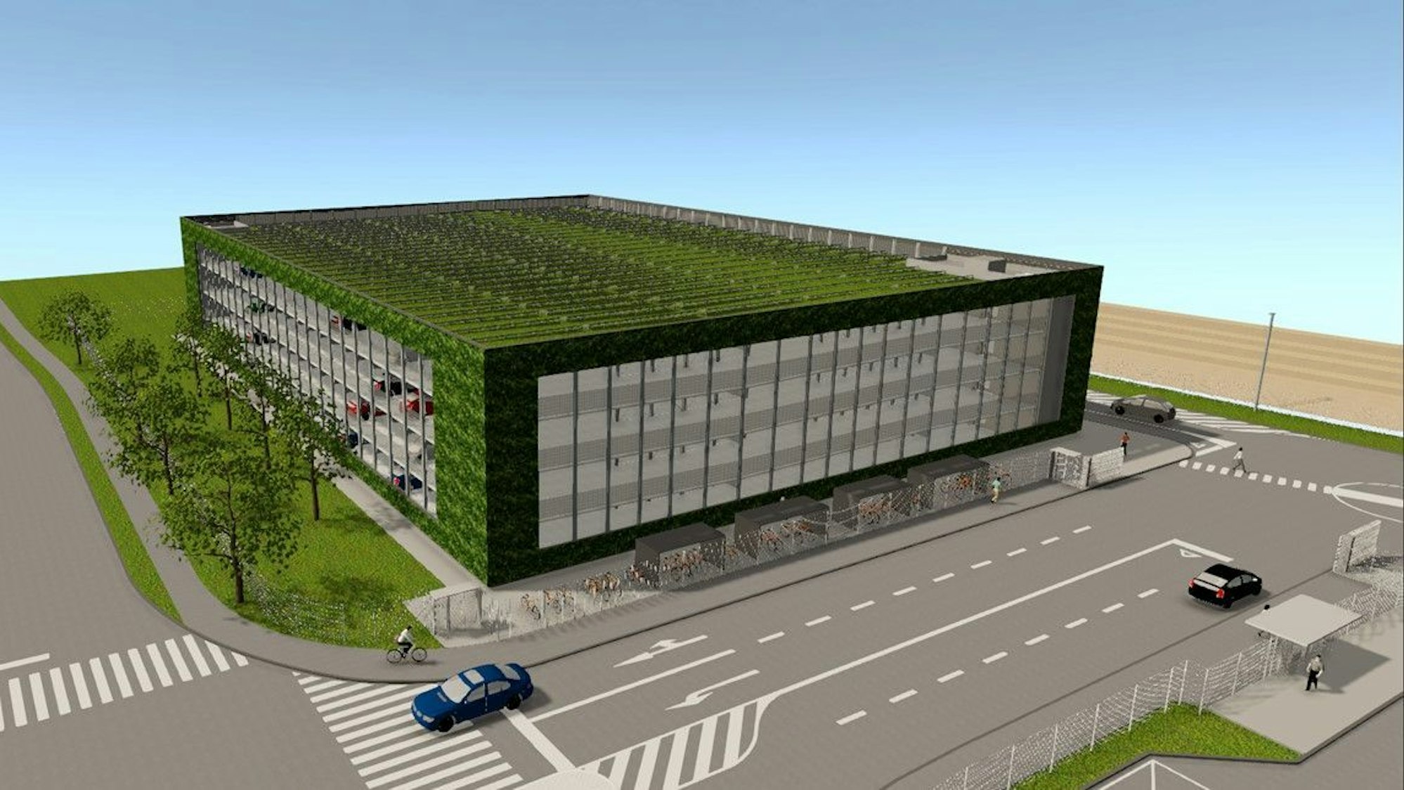 So soll das Parkhaus aussehen, wenn es im August 2025 fertiggestellt ist.