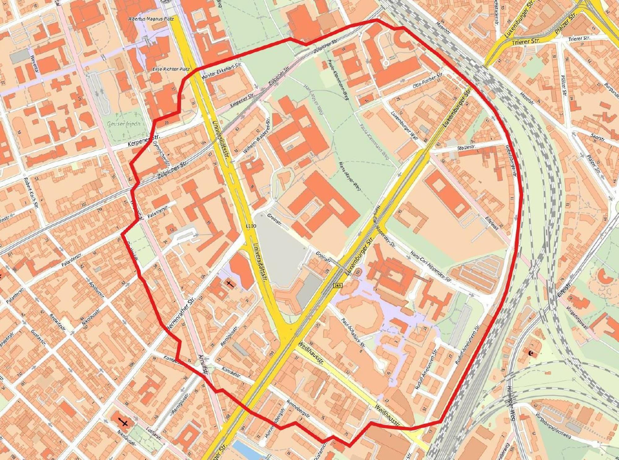 Der Radius der Evakuierungen