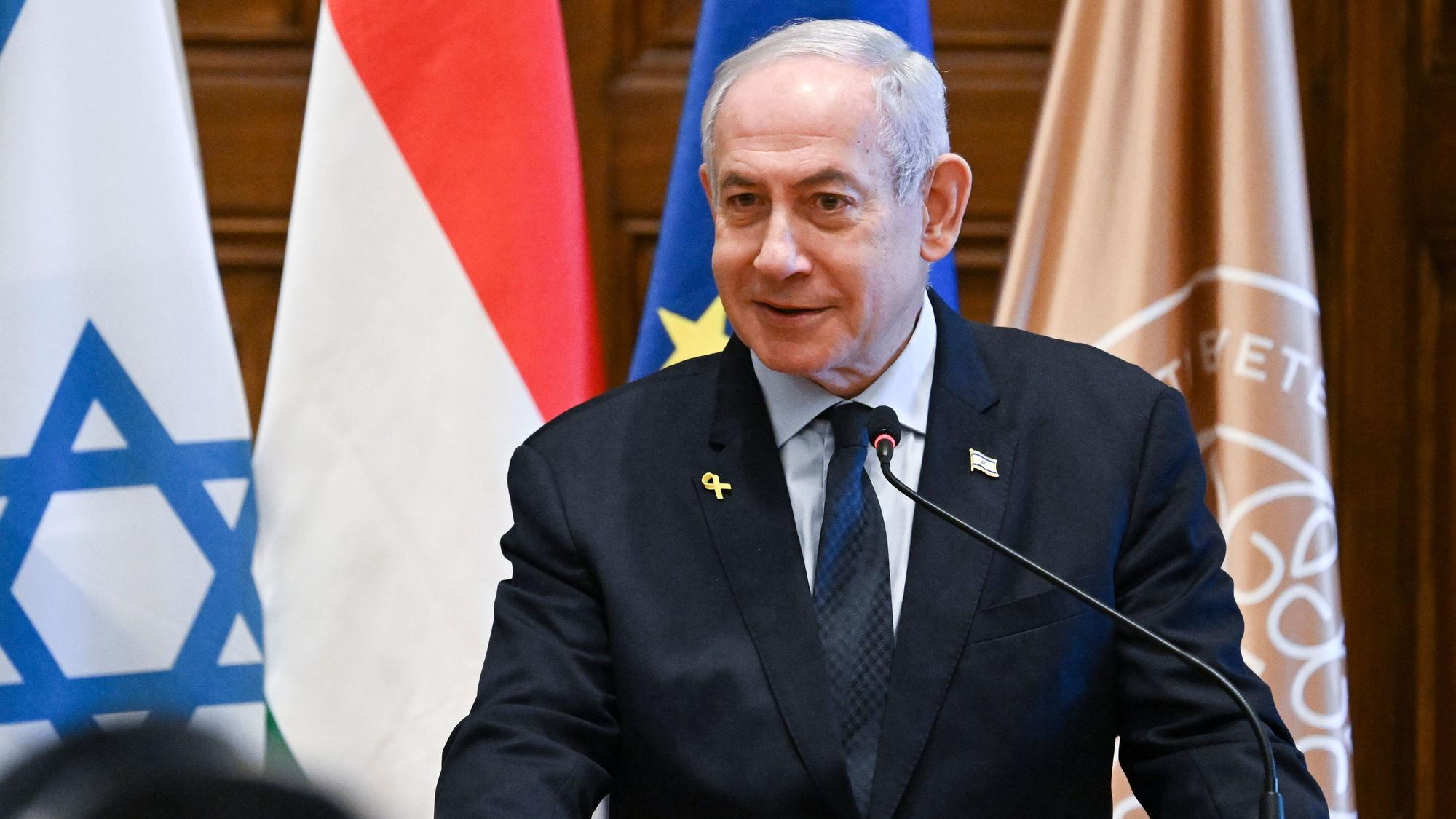 Der israelische Ministerpräsident Benjamin Netanjahu spricht.