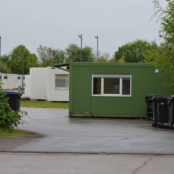 Das Bild zeigt die Flüchtlingsunterkunft in Kerpen.