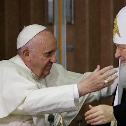Problematische Beziehung: Papst Franziskus und der Moskauer Patriarch und Putin-Freund Kirill 2016 in Havanna- zwei Jahre nach der russischen Okkupation der Krim.