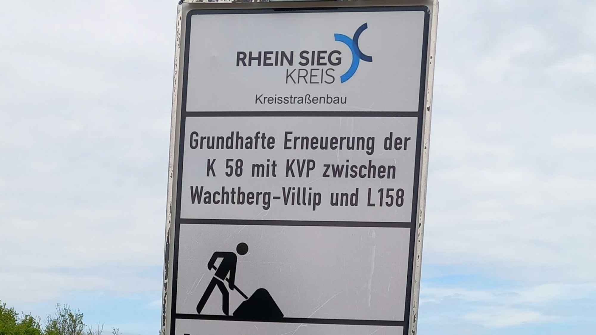 Baustelle K58 im Kreisel bei Villip