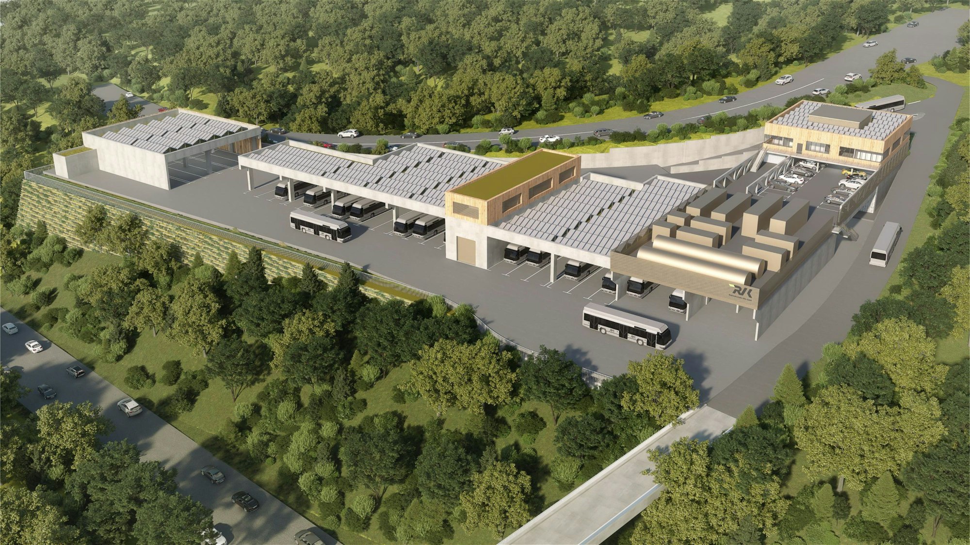 Der Mobilhof bei Moitzfeld in einer Luftbildvisualisierung.