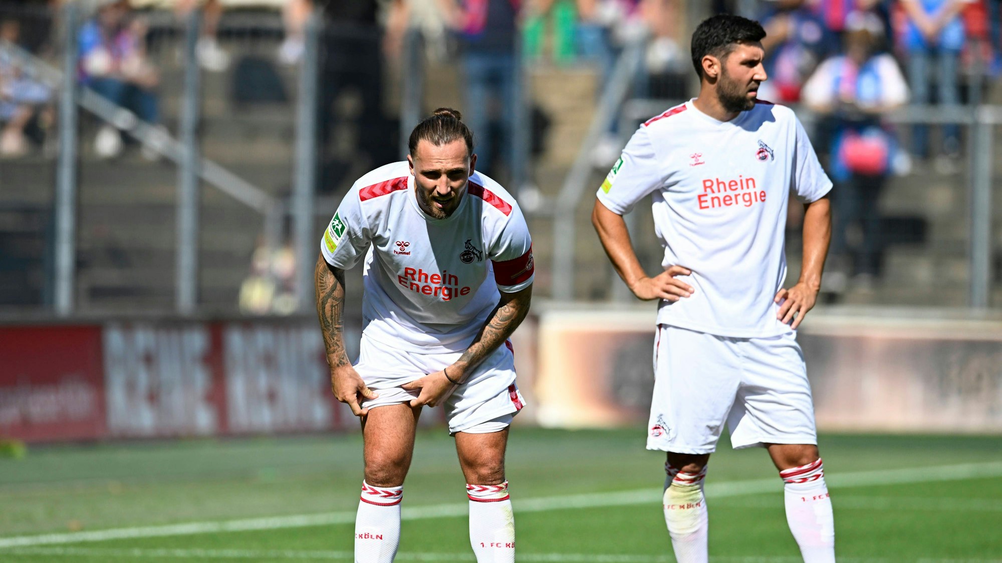 GER, Regionalliga West, 1. FC Köln vs. Wuppertaler SV / 26.8.2023, Köln, 1. FC Köln vs. Wuppertaler SV, Köln , Franz-Kremer Stadion , GER, Regionalliga West, Testspiel, DFB- Regionalliga West regulations prohibit any use of photographs as image sequences and/or quasi-video im Bild Marco Höger 1. FC Köln U21, U 21 37 und Stephan Salger 1. FC Köln U21 6 . *** GER, Regionalliga West, 1 FC Köln vs Wuppertaler SV 26 8 2023, Cologne, 1 FC Köln vs Wuppertaler SV, Cologne , Franz Kremer Stadion , GER, Regionalliga West, Testspiel, DFB Regionalliga West regulations prohibit any use of photographs as image sequences and or quasi video in the picture Marco Höger 1 FC Köln U21 37 and Stephan Salger 1 FC Köln U21 6 NordphotoxGmbHx/xFreund nph00018