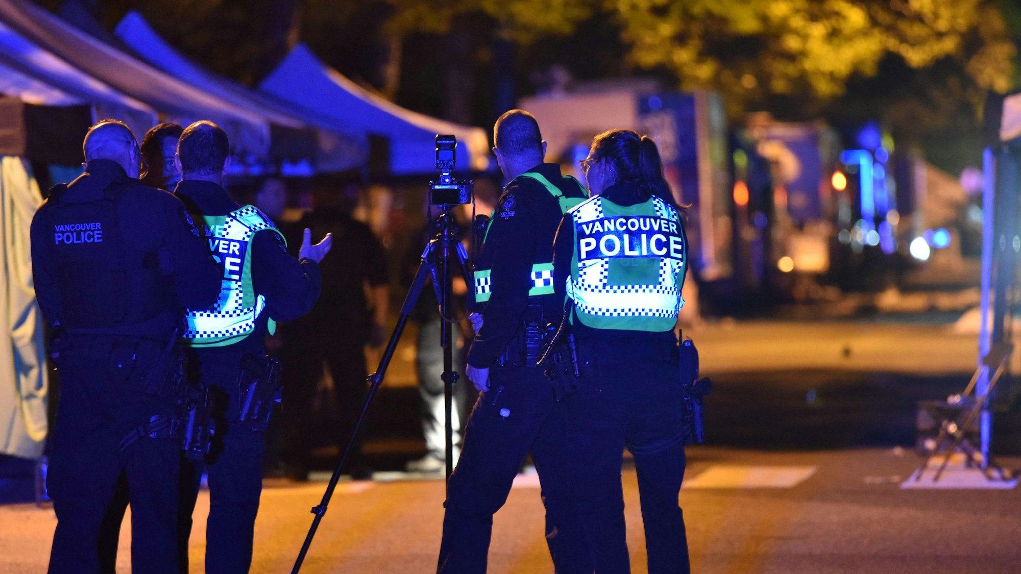 Die Polizei von Vancouver untersucht den Tatort.