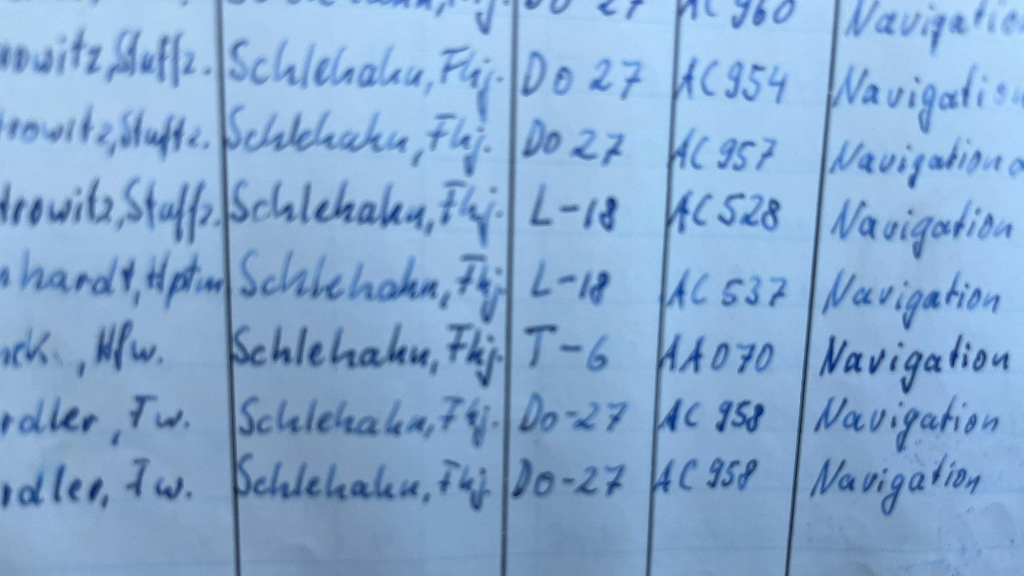 In Schlehahns handgeschriebenem Flugbuch ist der Flug mit der Hangelarer Piper L 18C verzeichnet. Es war die AC 537.