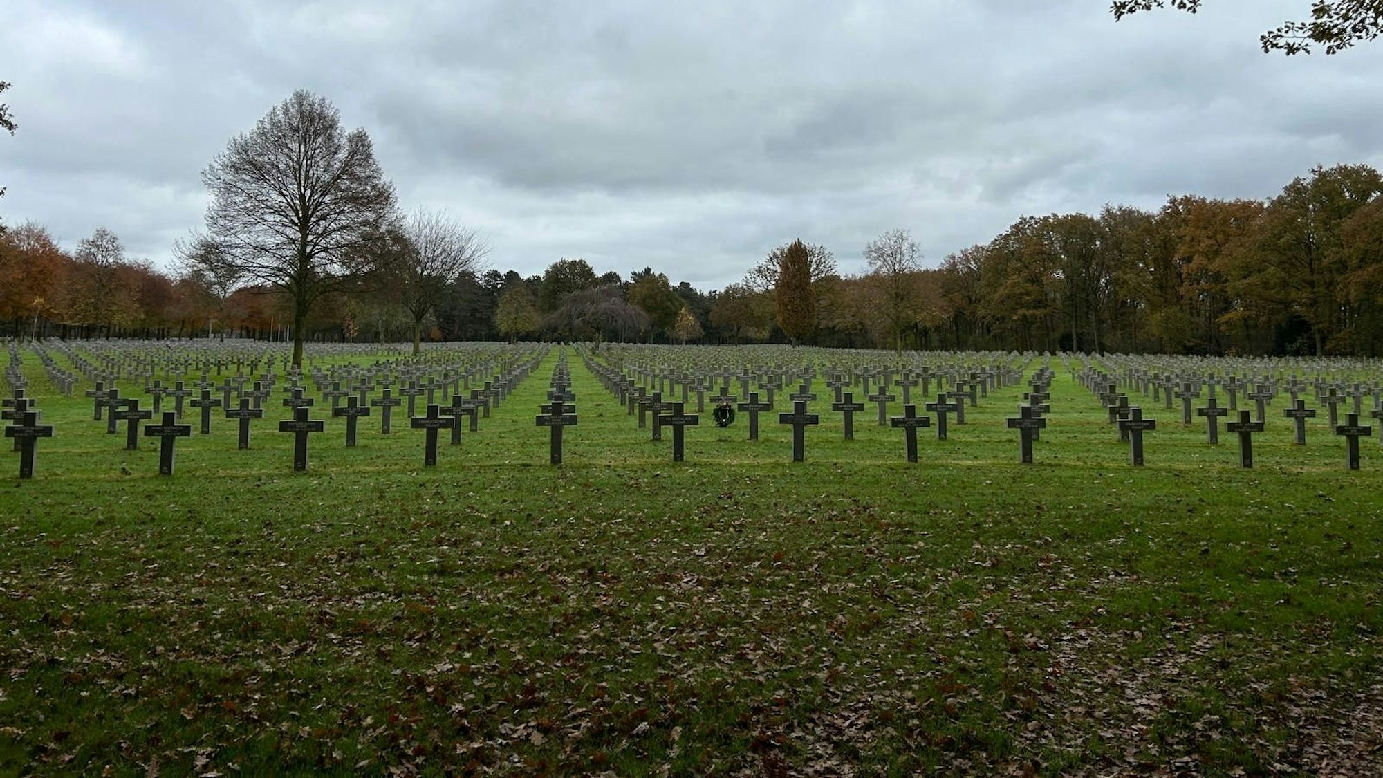 Viele Grabkreuze.